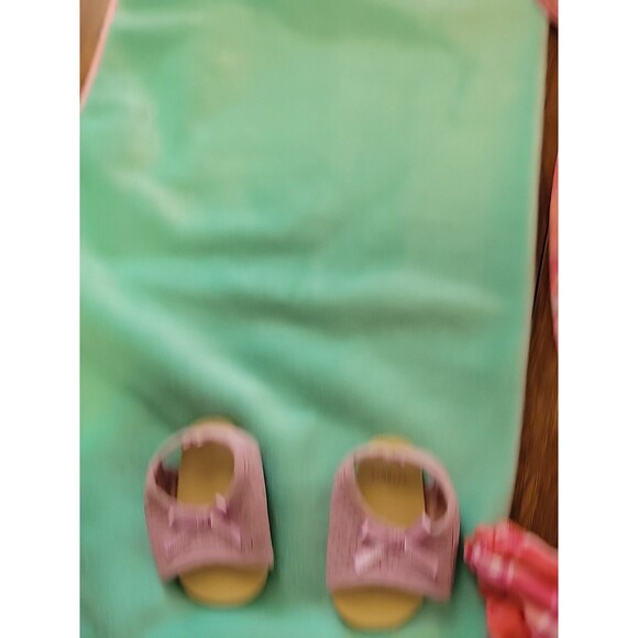 American Girl Bitty Baby Doll Pink Paisley Sleeper blanket shoes dress - Picture 7 of 8